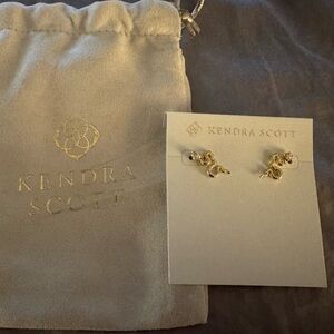 Kendra Scott Gold Tone Snake Stud Earrings with Pouch